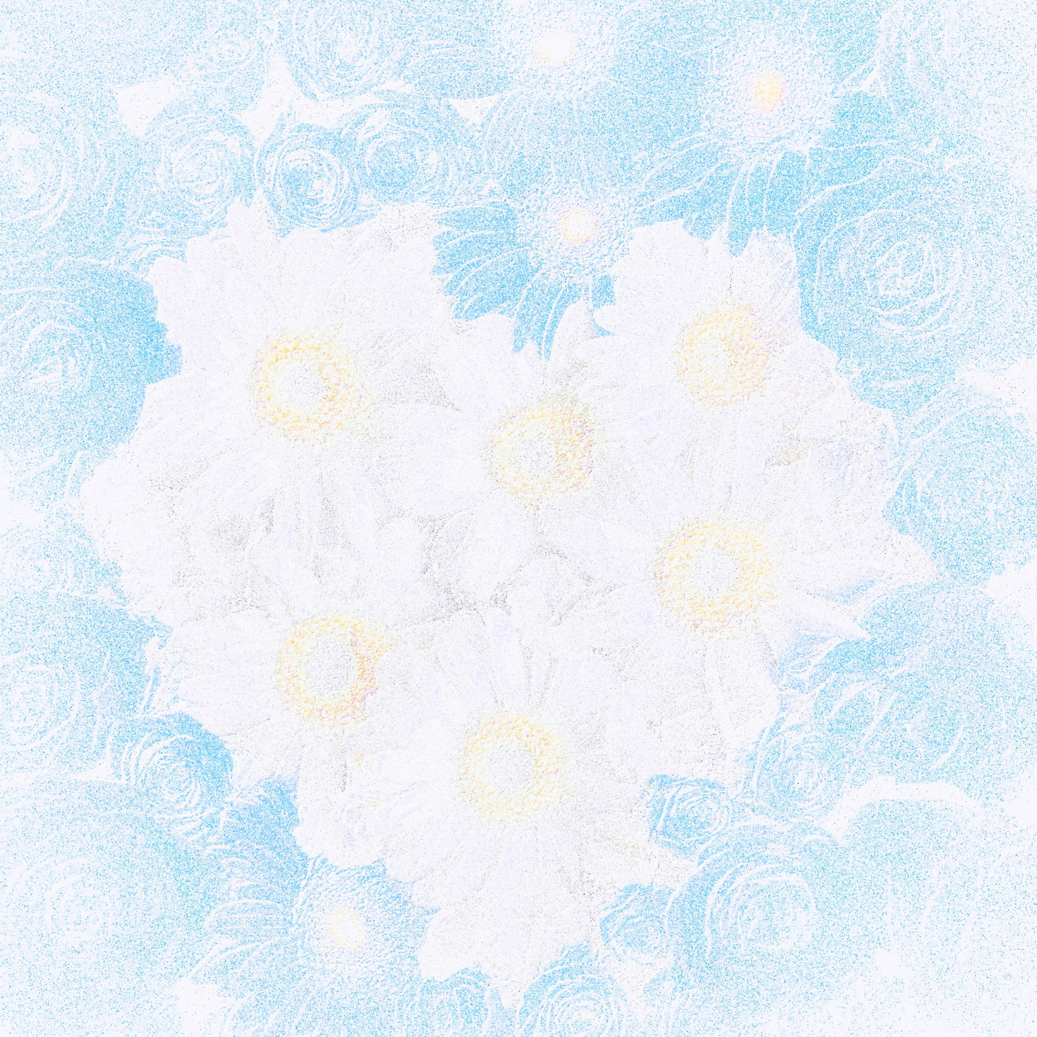 花でつくったハートの点描画