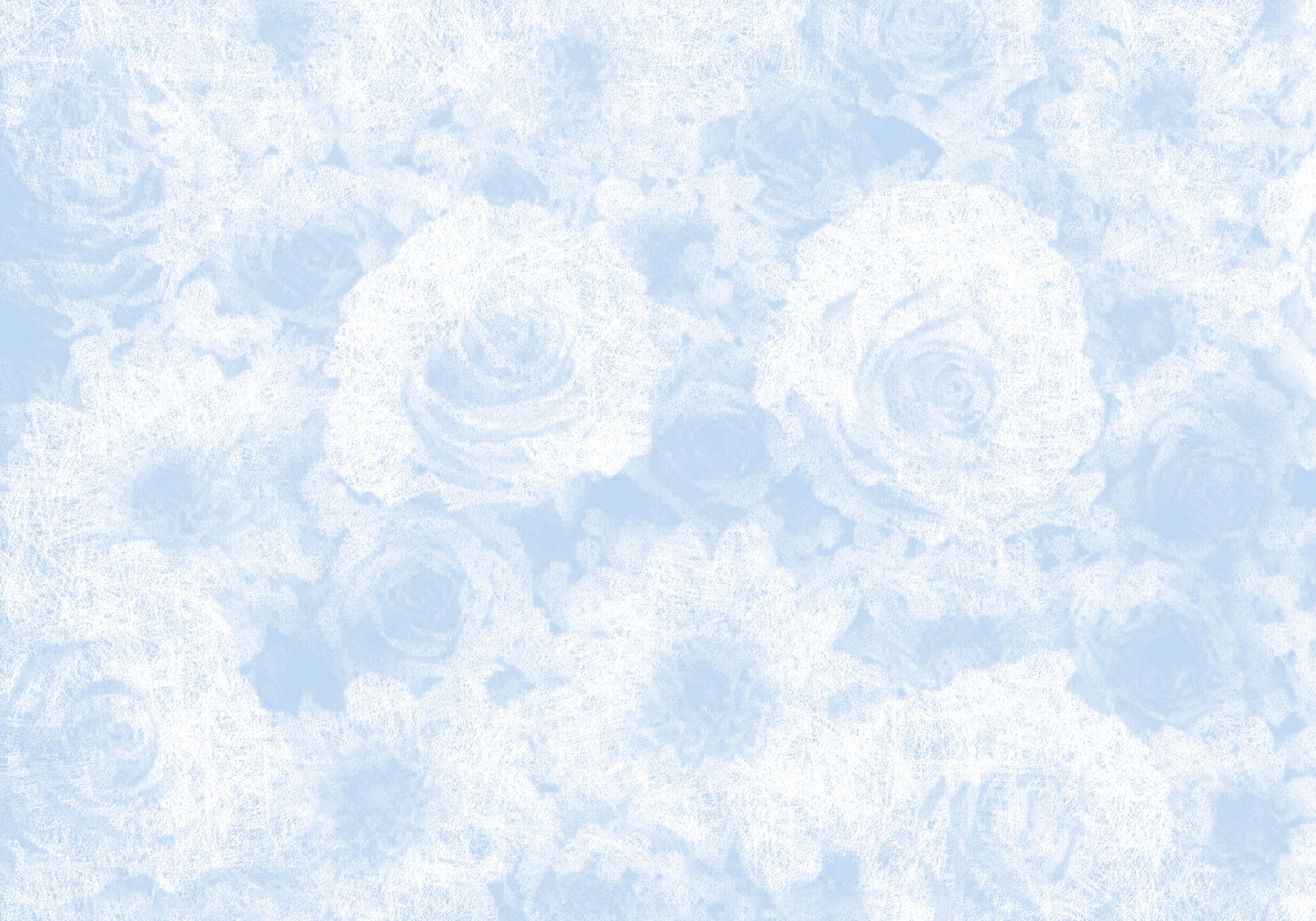Roses painted in white pastel on blue background