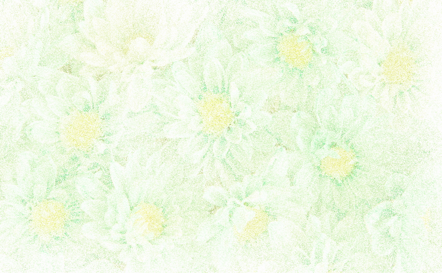 緑の花の点描画