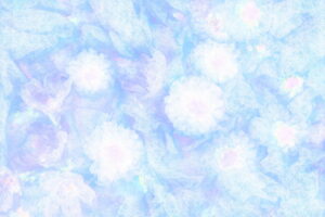 Flower painting in white pastel on a blue background