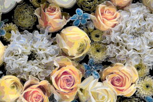 Clip art of yellow rose and white gerbera