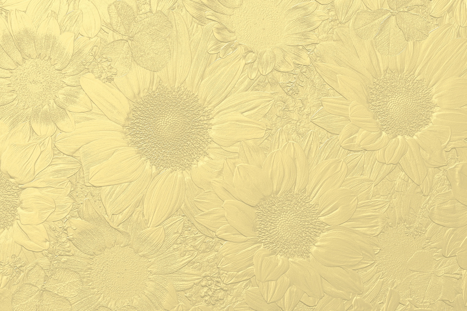 金色にレリーフ加工したミニひまわりの花